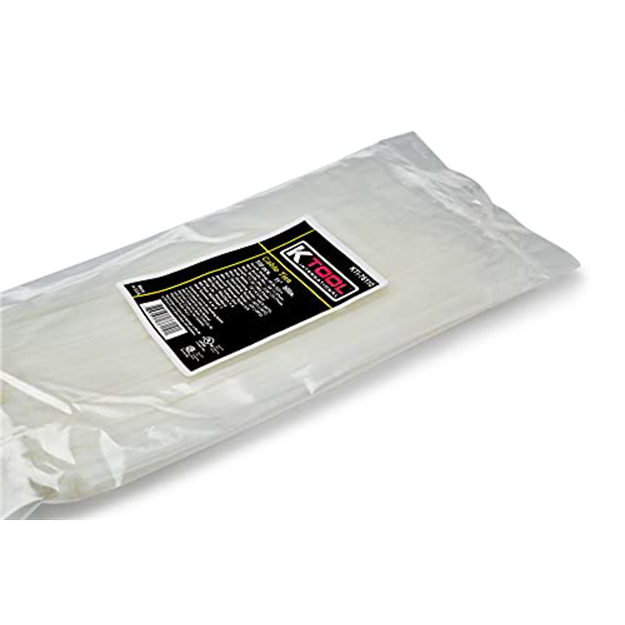 K Tool International Cable Zip Ties — 11in., Natural, 50-Lb. Tensile Strength, 100 Pcs, Model# KTI76110
